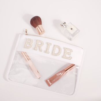 Personalised Clear Make Up Bags With Pearl Letters, 4 of 12