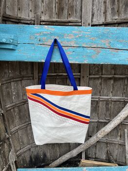Genoa Upcycled Sailcloth Tote Bag, 8 of 8