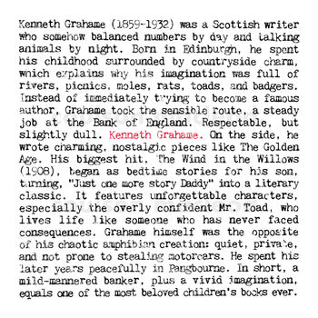 Kenneth Grahame Greeting Card For Book Lovers, 2 of 6