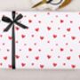 Valentine Wrapping Paper With Red Heart Design, Three Sheet Pack, thumbnail 2 of 2