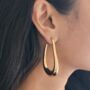 Irregular U Shape Hoops Gold, thumbnail 2 of 8