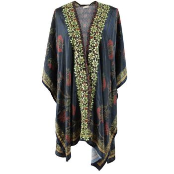 Antique Floral Viscose Kaftan Jacket With Heavy Green Fishbone Embroidery, 5 of 5