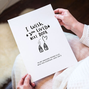 Personalised 'I Wish You Lived Next Door' Artwork Print, 2 of 4
