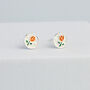 Sterling Silver Tulip Circle Stud Earrings, thumbnail 1 of 6