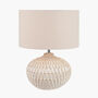 Warm White Textured Glazed Ceramic Table Lamp, thumbnail 2 of 10