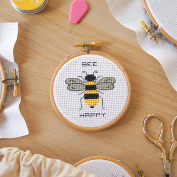 'Bee Happy' Mini Cross Stitch Kit, 2 of 4