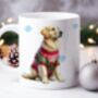 Personalised Golden Retriever In Christmas Jumper Mug B, thumbnail 1 of 2