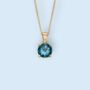 Genuine London Blue Topaz Necklace In 9ct Gold, thumbnail 3 of 12