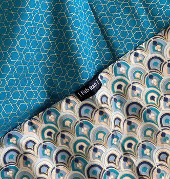 Fabric Gift Wrap Reusable Furoshiki Art Deco, Ocean, 4 of 7