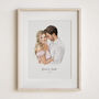 Engagement Gift Custom Couple Portrait Painting Hand Drawn From Photo, thumbnail 9 of 11