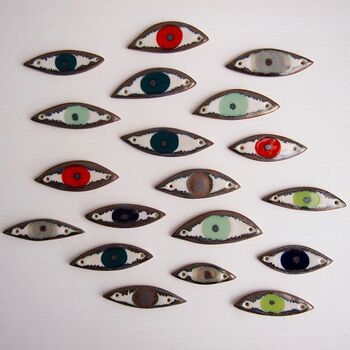Handmade Ceramic Eye Pendant Necklace, 3 of 11