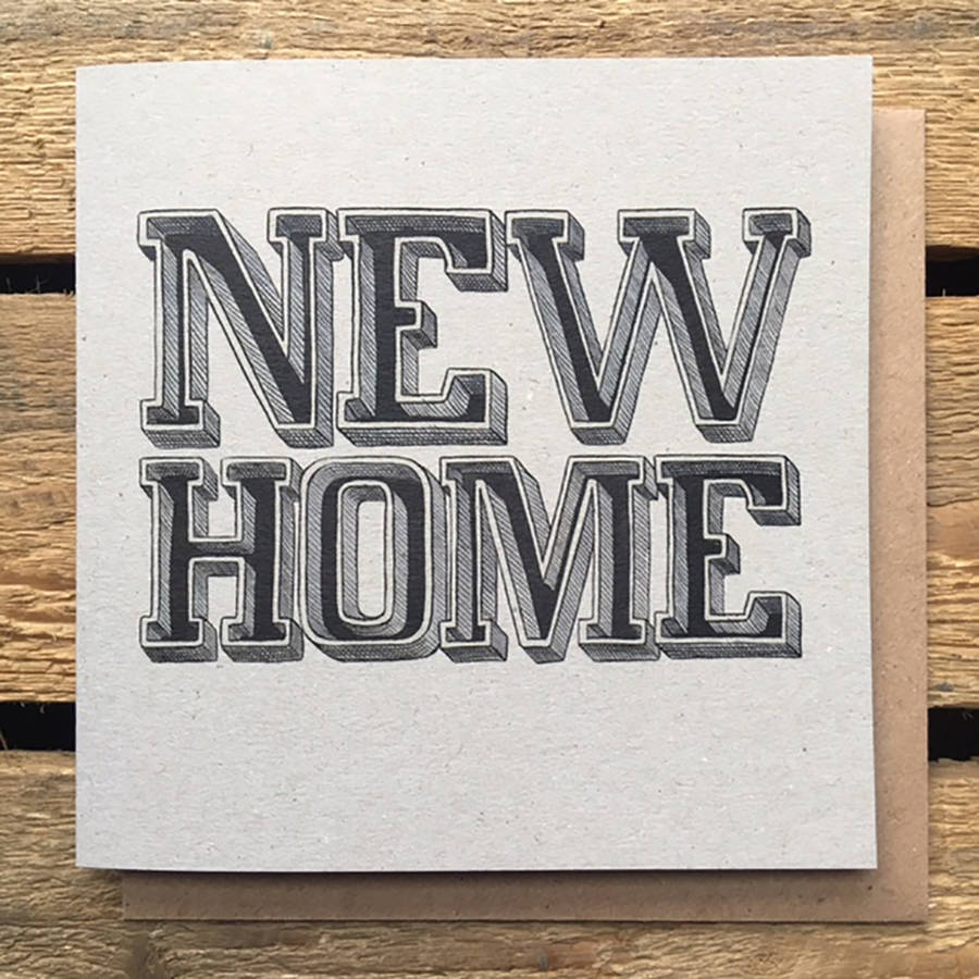 New Home Typographic Card