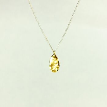 Hammered Gold Teardrop Necklace, 3 of 4