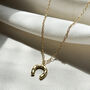 Gold Cz Encrusted Horse Shoe Necklace, thumbnail 3 of 4