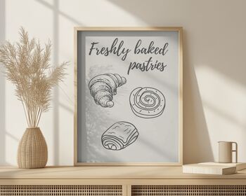 Pastries Art Print, Kitchen And Dining Room Print, 3 of 4