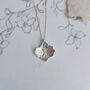 Hydrangea Pressed Flower Necklace Sterling Silver, thumbnail 8 of 10