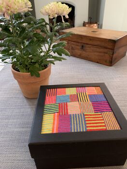 Rainbow Stripes Stitch Your Own Box Tapestry Kit, 2 of 7