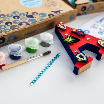 Personalised Paint Your Own Superhero Wooden Letter, 5 of 5