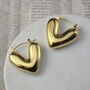 Gold Heart Hoop Earrings, thumbnail 2 of 4