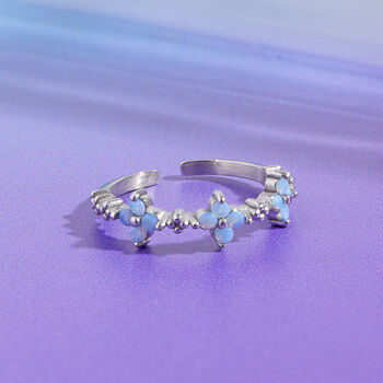 Forget Me Not Flower Gold Or Silver Plated Ring, 4 of 11