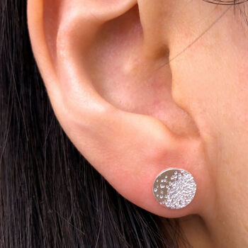 Sterling Silver Moon And Initial Star Earrings, 11 of 12