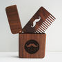 Solid Walnut And Copper Beard Moustache Comb And Box, thumbnail 1 of 8