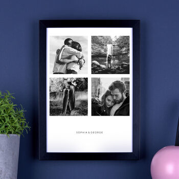 Personalised Four Photos Couples Print, 5 of 7