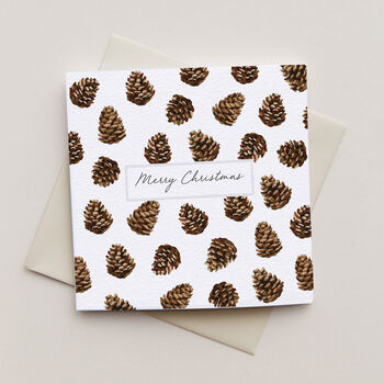 Luxury Pinecone Watercolour Christmas Card, 2 of 2