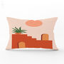 Abstract Sun And Stairs Cushion, Minimalist Architectural Art Design, thumbnail 6 of 10