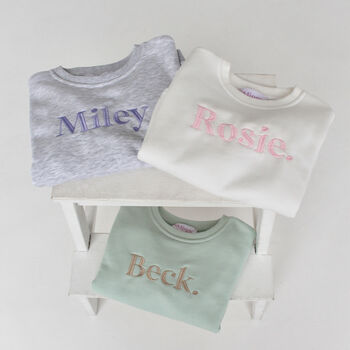 Spring Personalised Bold Name Embroidered Sweatshirt, 8 of 10