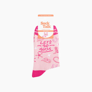 Saddle Up Horse Combed Cotton Odd Socks In Pink, 4 of 4