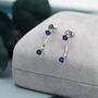 Sterling Silver Double Sapphire Blue Cz Ear Jacket, thumbnail 4 of 11
