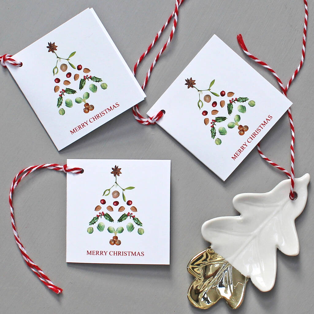 Gift Tags With Christmas Tree Design By The Botanical