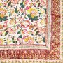 Deep Red, Green And Mustard Floral Indian Block Printed Cotton Bed Quilt, thumbnail 7 of 9