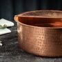 Unlacquered Solid Copper Pedicure Bowl With Footrest, 350 Mm Diameter, thumbnail 4 of 5