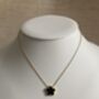 Five Leaf Black Single Clover Pendant Necklace, thumbnail 1 of 5