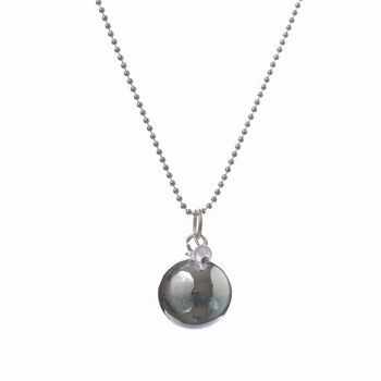 Harmony Ball Pregnancy Necklace With Amethyst Pearl, 4 of 7