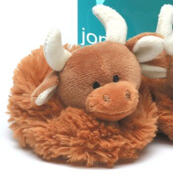 Highland Brown Cow Baby Slippers, Boxed, 4 of 5