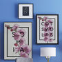 Personalised Orchid Botanical Flower Print, thumbnail 2 of 8