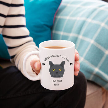 Personalised 'Worlds Best Cat Dad' Cat Breed Mug, 3 of 9