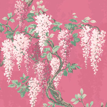 Wisteria Botanical Disco Pink Wallpaper, 3 of 3