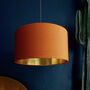 Rust Orange Velvet Lampshades With Gold Lining, thumbnail 1 of 10