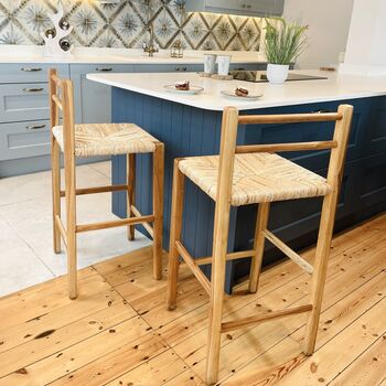 Wooden And Wicker Bar Stool, 2 of 12