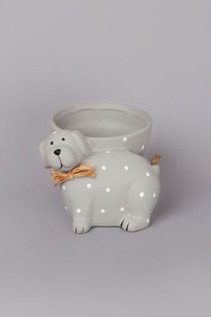 G Decor Grey Spotted Cute Dog Planter, 2 of 5