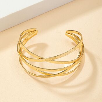 Chunky Gold Plated Multi Strand Bangle, 5 of 9