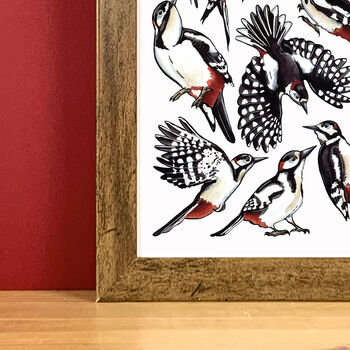 Woodpeckers Watercolour Art Print, 7 of 9