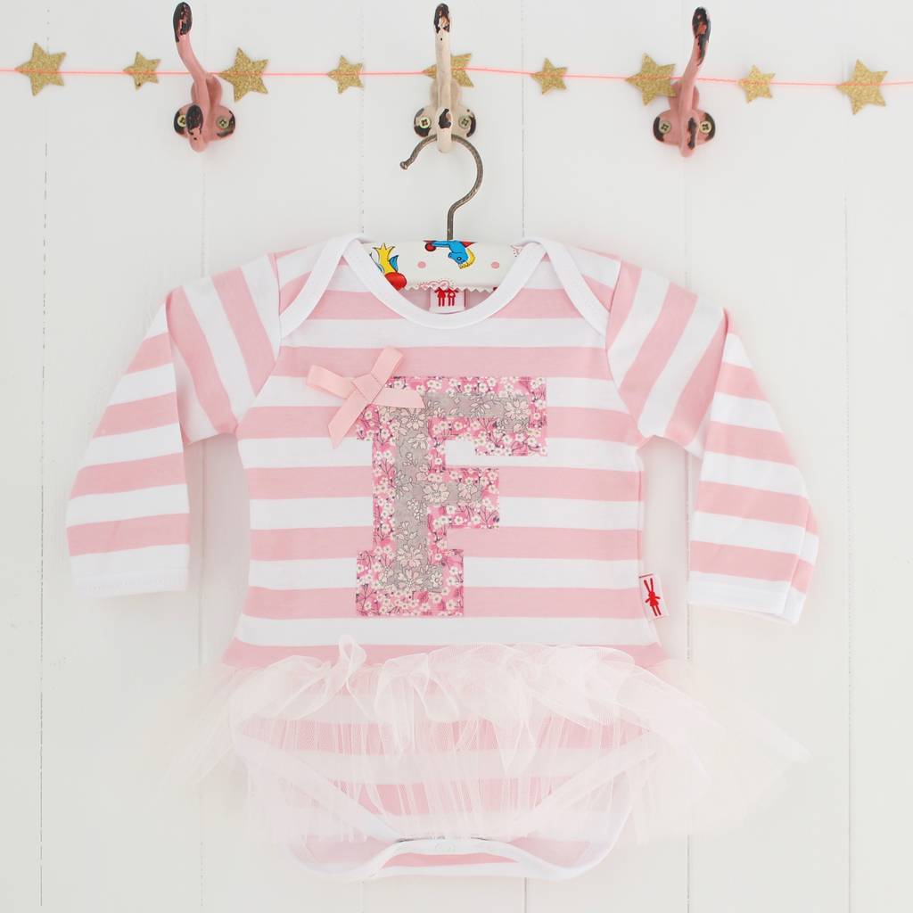 Baby Girl Personalised Tutu Bodysuit By Milk Two Bunnies