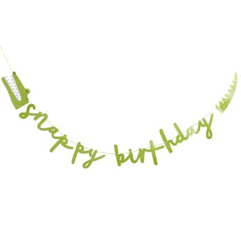 Green Crocodile Snappy Birthday Banner, 2 of 2