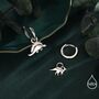 Sterling Silver Mismatched Parasaurolophus And Stegosaurus Hoop Earrings, thumbnail 3 of 12