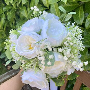 The Georgina White Rose And Peony Bridal Bouquet, 12 of 12